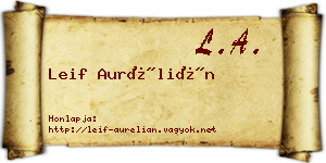 Leif Aurélián névjegykártya